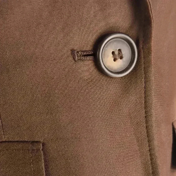 Kate Hill Brown Cotton Silk Blend Tailored Blazer - Picture 5 of 9